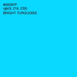 #09D8FF - Bright Turquoise Color Image